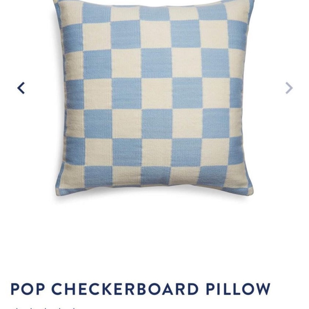 Jonathan Adler pop checkerboard pillows - selling set of two in light blue - 22”